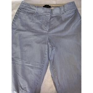 Talbots The Perfect Crop Curvy Pants Women’s Size 8 Blue & White Stripes.